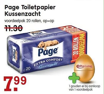 Aanbiedingen Page toiletpapier kussenzacht - Page - Geldig van 26/10/2014 tot 01/11/2014 bij Em-té