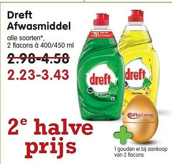 Aanbiedingen Dreft afwasmiddel - Dreft - Geldig van 26/10/2014 tot 01/11/2014 bij Em-té