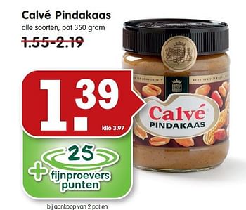 Aanbiedingen Calvé pindakaas - Calve - Geldig van 26/10/2014 tot 01/11/2014 bij Em-té