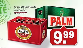 Aanbiedingen Amstel of palm speciale - Amstel - Geldig van 26/10/2014 tot 01/11/2014 bij Em-té