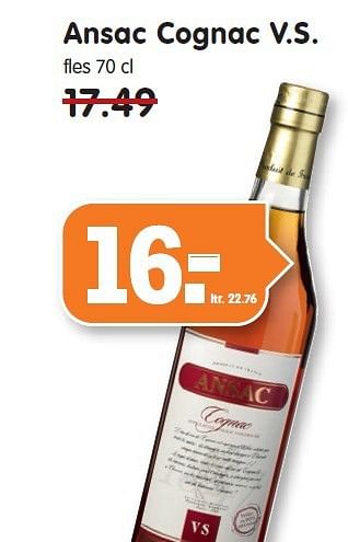 Aanbiedingen Ansac cognac v.s. - Ansac - Geldig van 26/10/2014 tot 01/11/2014 bij Em-té
