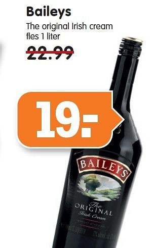Aanbiedingen Baileys the original irish cream - Baileys - Geldig van 26/10/2014 tot 01/11/2014 bij Em-té