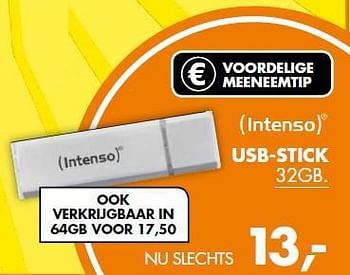 Aanbiedingen Usb-stick 32gb - Intenso - Geldig van 27/10/2014 tot 02/11/2014 bij Expert