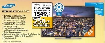 Aanbiedingen Samsung ultra hd tv ue48hu7500 - Samsung - Geldig van 27/10/2014 tot 02/11/2014 bij Expert