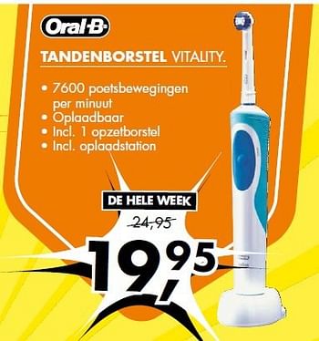 Aanbiedingen Oral-b tandenborstel vitality - Oral-B - Geldig van 27/10/2014 tot 02/11/2014 bij Expert