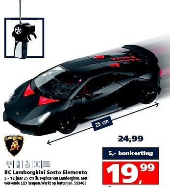 Aanbiedingen Rc lamborghini sesto elemento - Lamborghini - Geldig van 18/10/2014 tot 02/11/2014 bij Intertoys