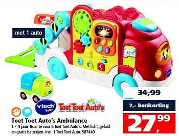 Aanbiedingen Toet toet auto`s ambulance - Vtech - Geldig van 18/10/2014 tot 02/11/2014 bij Intertoys