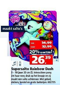 Aanbiedingen Supersalto rainbow dash - My Little Pony - Geldig van 18/10/2014 tot 02/11/2014 bij Intertoys