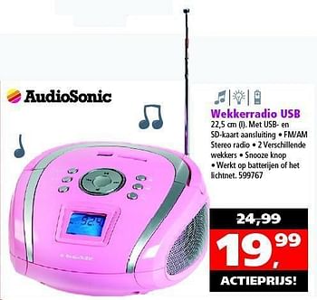 Aanbiedingen Wekkerradio usb - Audiosonic - Geldig van 18/10/2014 tot 02/11/2014 bij Intertoys