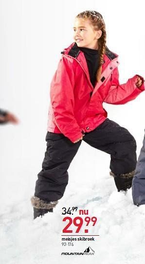 Aanbiedingen Meisjes skibroek - Mountainpeak - Geldig van 27/10/2014 tot 02/11/2014 bij Scapino
