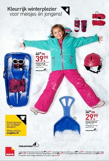 Aanbiedingen Meisjes ski jas - Mountainpeak - Geldig van 27/10/2014 tot 02/11/2014 bij Scapino