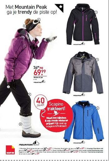 Aanbiedingen Dames ski jas - Mountainpeak - Geldig van 27/10/2014 tot 02/11/2014 bij Scapino