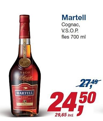 Aanbiedingen Martell cognac, v.s.o.p - Martell - Geldig van 22/10/2014 tot 04/11/2014 bij Makro