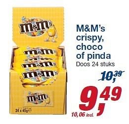 Aanbiedingen M+m`s crispy, choco of pinda - M&amp;M', s - Geldig van 22/10/2014 tot 04/11/2014 bij Makro