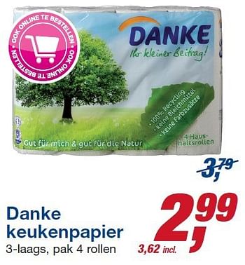 Aanbiedingen Danke keukenpapier - Danke - Geldig van 22/10/2014 tot 04/11/2014 bij Makro