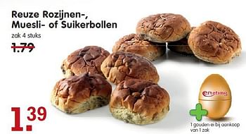 Aanbiedingen Reuze rozijnen-, muesli- of suikerbollen - Huismerk - Em-té - Geldig van 02/11/2014 tot 08/11/2014 bij Em-té