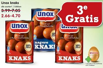 Aanbiedingen Unox knaks - Unox - Geldig van 02/11/2014 tot 08/11/2014 bij Em-té