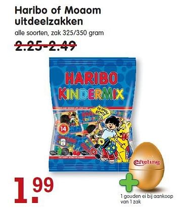 Aanbiedingen Haribo of moaom uitdeelzakken - Haribo - Geldig van 02/11/2014 tot 08/11/2014 bij Em-té