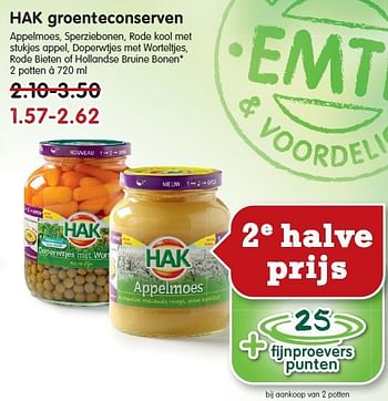 Aanbiedingen Hak groenteconserven - Hak - Geldig van 02/11/2014 tot 08/11/2014 bij Em-té