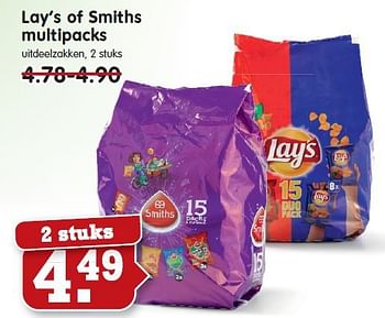 Aanbiedingen Lay`s of smiths multipacks - Lay's - Geldig van 02/11/2014 tot 08/11/2014 bij Em-té