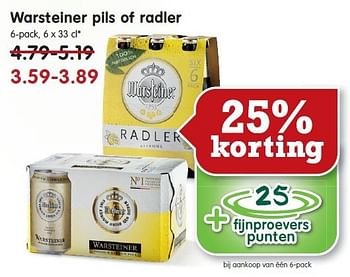 Aanbiedingen Warsteiner pils of radler - Warsteiner - Geldig van 02/11/2014 tot 08/11/2014 bij Em-té
