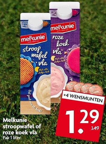 Aanbiedingen Melkunie stroopwafel of roze koek vla - Melkunie - Geldig van 02/11/2014 tot 08/11/2014 bij Deka Markt