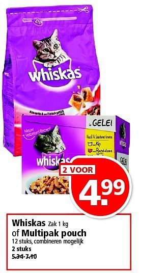 Aanbiedingen Whiskas of multipak pouch - Whiskas - Geldig van 02/11/2014 tot 08/11/2014 bij Plus
