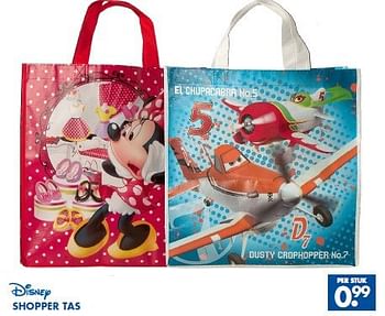 Aanbiedingen Shopper tas - Disney - Geldig van 09/08/2014 tot 22/08/2014 bij Zeeman