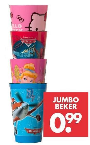 Aanbiedingen Jumbo beker - Disney - Geldig van 09/08/2014 tot 22/08/2014 bij Zeeman