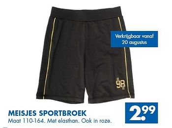 Aanbiedingen Meisjes sportbroek - Huismerk - Zeeman  - Geldig van 16/08/2014 tot 29/08/2014 bij Zeeman