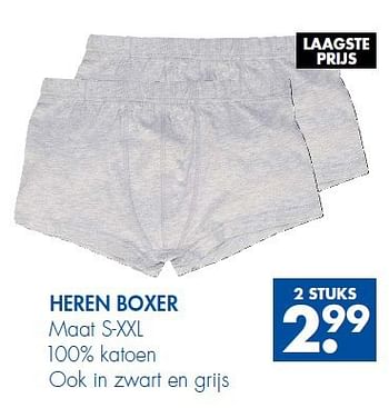 Aanbiedingen Heren boxer - Huismerk - Zeeman  - Geldig van 30/08/2014 tot 13/09/2014 bij Zeeman