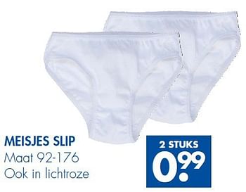 Aanbiedingen Meisjes slip - Huismerk - Zeeman  - Geldig van 30/08/2014 tot 13/09/2014 bij Zeeman