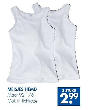 Aanbiedingen Meisjes hemd - Huismerk - Zeeman  - Geldig van 30/08/2014 tot 13/09/2014 bij Zeeman