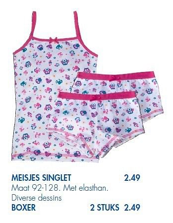 Aanbiedingen Meisjes singlet - Huismerk - Zeeman  - Geldig van 30/08/2014 tot 13/09/2014 bij Zeeman