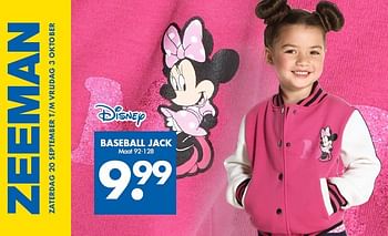 Aanbiedingen Baseball jack - Disney - Geldig van 20/09/2014 tot 04/10/2014 bij Zeeman