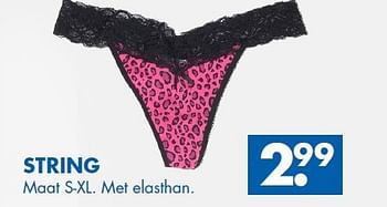 Aanbiedingen String - Huismerk - Zeeman  - Geldig van 13/09/2014 tot 27/09/2014 bij Zeeman