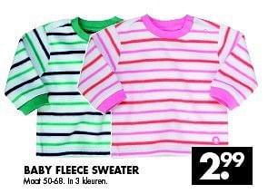 Aanbiedingen Baby fleece sweater - Huismerk - Zeeman  - Geldig van 27/09/2014 tot 11/10/2014 bij Zeeman