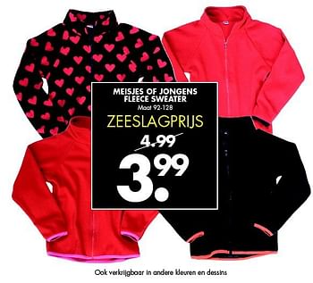 Aanbiedingen Meisjes of jongens fleece sweater - Huismerk - Zeeman  - Geldig van 27/09/2014 tot 11/10/2014 bij Zeeman