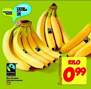 Aanbiedingen Max havelaar fairtrade bananen - Max Havelaar - Geldig van 26/10/2014 tot 01/11/2014 bij Plus