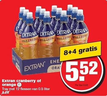 Aanbiedingen Extran cranberry of orange - Extran energy - Geldig van 29/10/2014 tot 04/11/2014 bij Hoogvliet