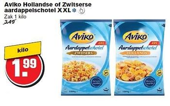 Aanbiedingen Aviko hollandse of zwitserse aardappelschotel xxl - Aviko - Geldig van 29/10/2014 tot 04/11/2014 bij Hoogvliet