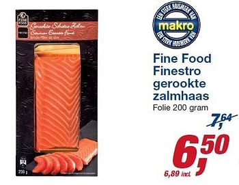 Aanbiedingen Fine food finestro gerookte zalmhaas - Fine Food - Geldig van 22/10/2014 tot 04/11/2014 bij Makro