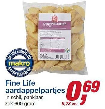 Aanbiedingen Fine life aardappelpartjes in schil, panklaar - Fine Life - Geldig van 22/10/2014 tot 04/11/2014 bij Makro