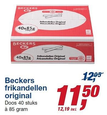 Aanbiedingen Beckers frikandellen original - Beckers - Geldig van 22/10/2014 tot 04/11/2014 bij Makro