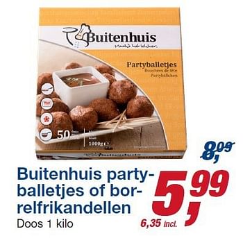 Aanbiedingen Buitenhuis partyballetjes of borrelfrikandellen - Buitenhuis - Geldig van 22/10/2014 tot 04/11/2014 bij Makro