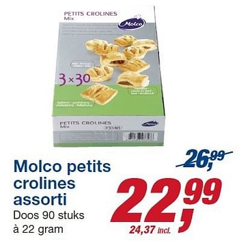 Aanbiedingen Molco petits crolines assorti - Molco - Geldig van 22/10/2014 tot 04/11/2014 bij Makro