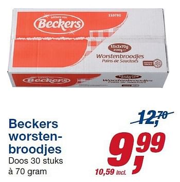 Aanbiedingen Beckers worstenbroodjes - Beckers - Geldig van 22/10/2014 tot 04/11/2014 bij Makro