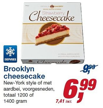 Aanbiedingen Brooklyn cheesecake new-york style of met aardbei, voorgesneden - Huismerk - Makro - Geldig van 22/10/2014 tot 04/11/2014 bij Makro