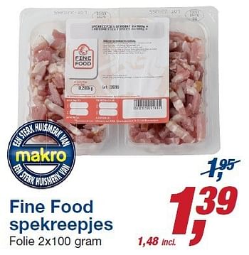 Aanbiedingen Fine food spekreepjes - Fine Food - Geldig van 22/10/2014 tot 04/11/2014 bij Makro