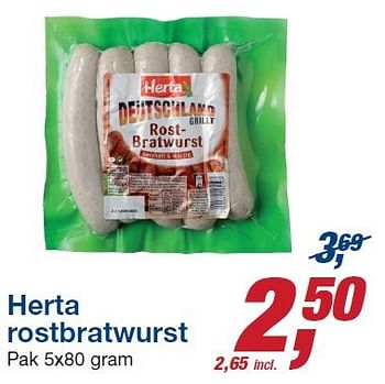 Aanbiedingen Herta rostbratwurst - Herta - Geldig van 22/10/2014 tot 04/11/2014 bij Makro
